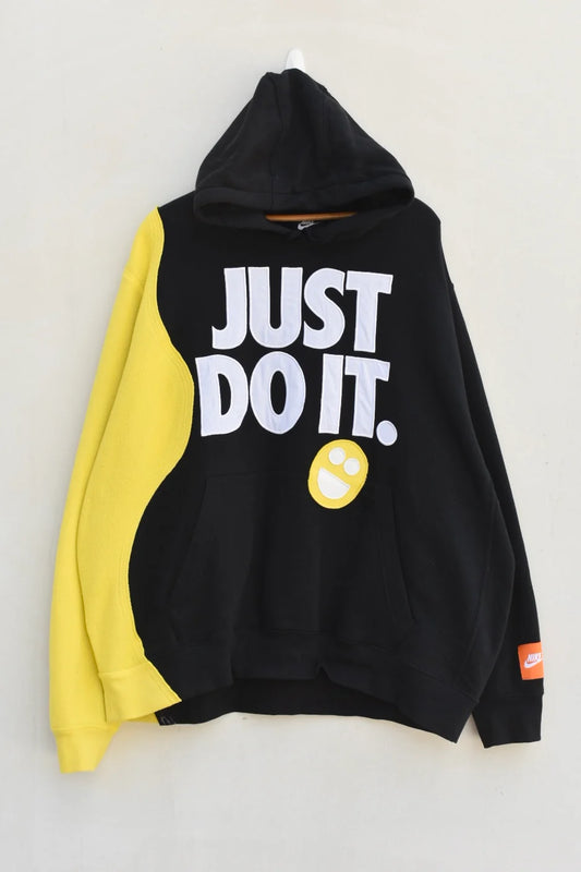 MEZOTER Unisex “JUST DO IT” Black & Yellow Hoodie | Bold Streetwear Sweatshirt