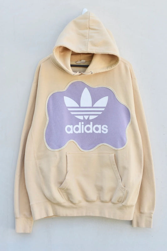 MEZOTER “CreamWave” Hoodie – Beige & Lavender Adidas Trefoil Oversized Hoodie