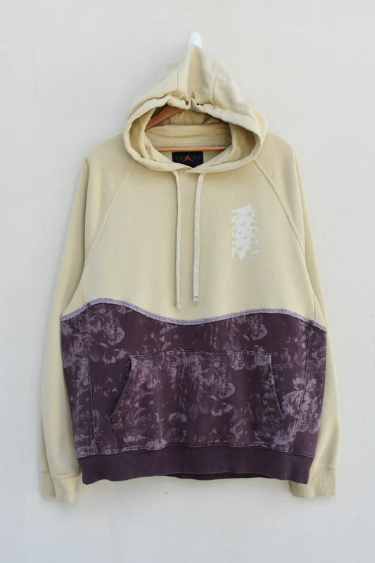 MEZOTER Unisex Premium Beige & Purple Tie-Dye Hoodie | Streetwear Pullover Sweatshirt