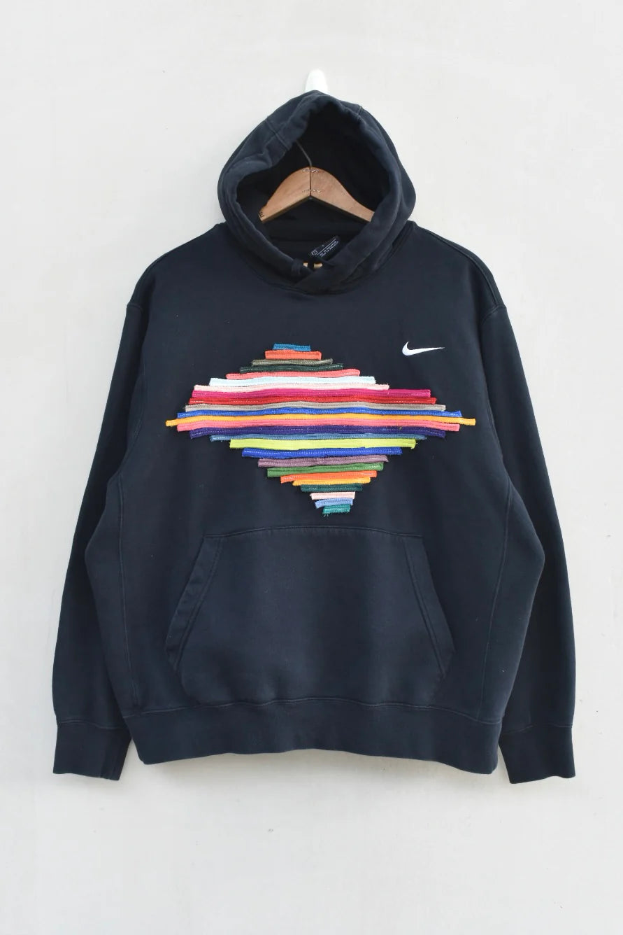 MEZOTER “Neon Pulse” Black Hoodie – Unisex Oversized Streetwear Pullover