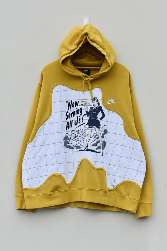 💛MEZOTER “Aviator Muse” Hoodie – Mustard Yellow Vintage Graphic Oversized Streetwear