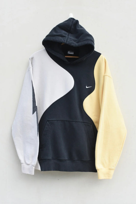 MEZOTER “Fusion Flow” Colorblock Hoodie – Unisex Oversized Streetwear Pullover