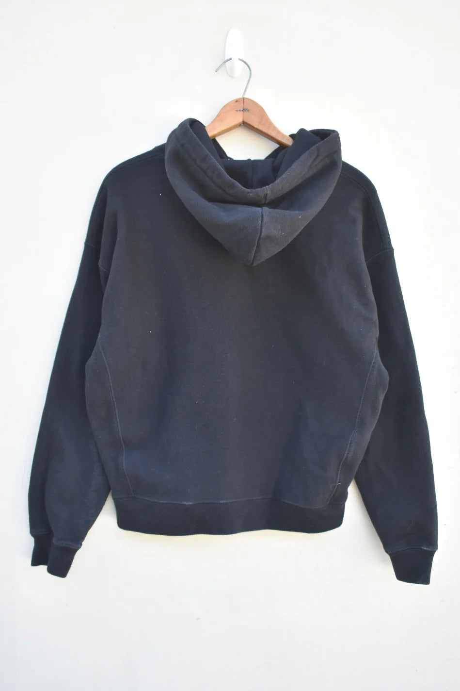 MEZOTER “Happy Bloom” Hoodie – Black Champion Hoodie with Smiley & Flower Patches
