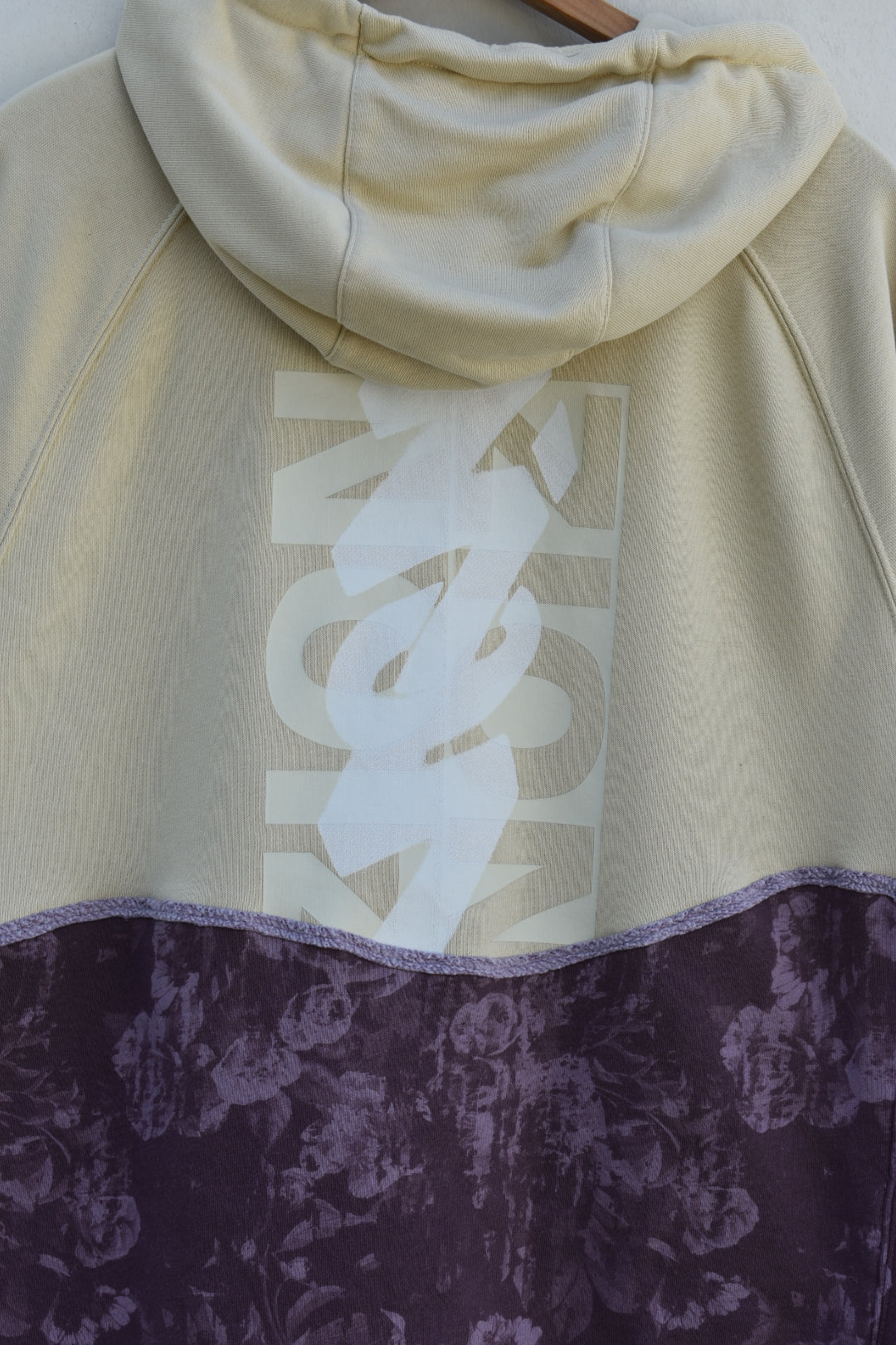 MEZOTER Unisex Premium Beige & Purple Tie-Dye Hoodie | Streetwear Pullover Sweatshirt