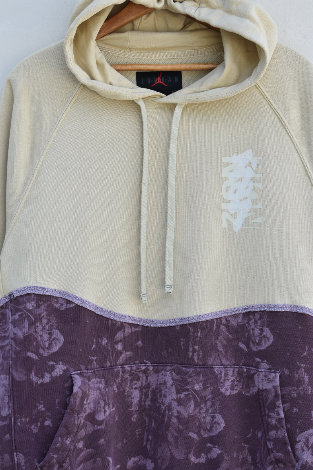 MEZOTER Unisex Premium Beige & Purple Tie-Dye Hoodie | Streetwear Pullover Sweatshirt