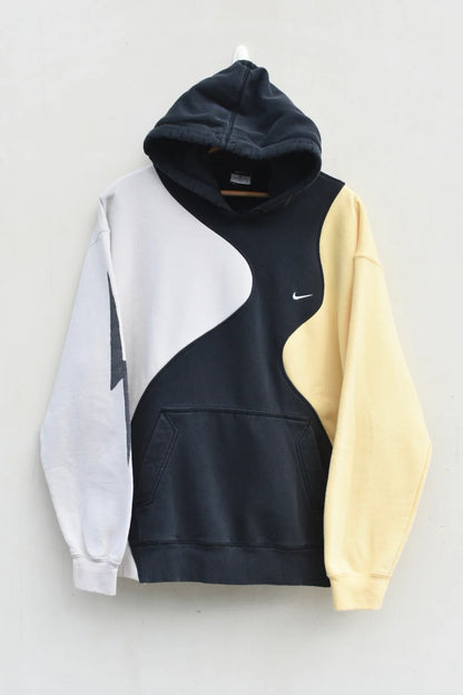 MEZOTER “Fusion Flow” Colorblock Hoodie – Unisex Oversized Streetwear Pullover