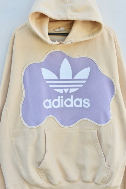 MEZOTER “CreamWave” Hoodie – Beige & Lavender Adidas Trefoil Oversized Hoodie