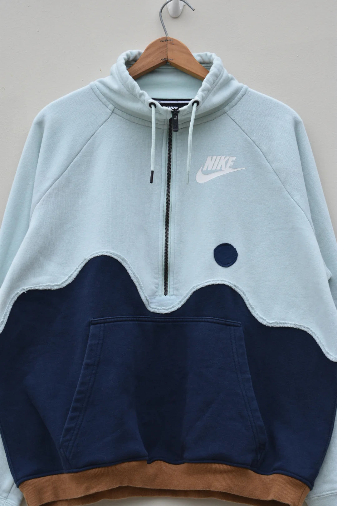 MEZOTER “Wave Frost” Half-Zip Hoodie – Unisex Oversized Streetwear Pullover