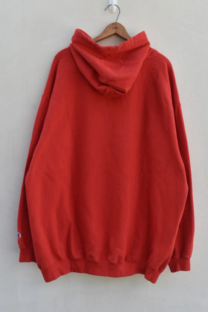 MEZOTER “Tokyo Vibe” Hoodie – Red Champion Oversized Hoodie with Mount Fuji & Japanese Print Design