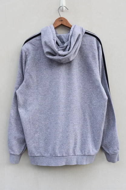 🌼 MEZOTER “Retro Bloom” Flower Hoodie – Unisex Grey Streetwear Pullover