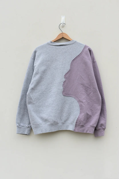 MEZOTER “Side Profile” Sweatshirt – Artistic Dual-Tone Oversized Unisex Crewneck