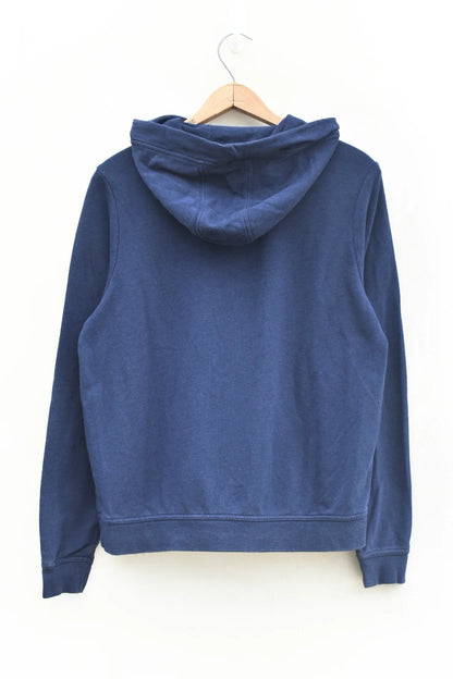 MEZOTER “Color Heart Pop” Hoodie – Navy Blue Nike Hoodie with Multicolor Heart Patches
