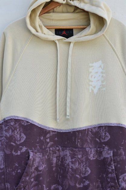 MEZOTER Unisex Premium Beige & Purple Tie-Dye Hoodie | Streetwear Pullover Sweatshirt